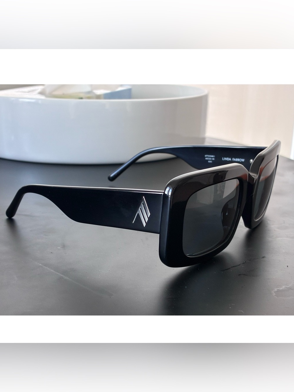 Linda Farrow x The Attico Black frame Sunglasses